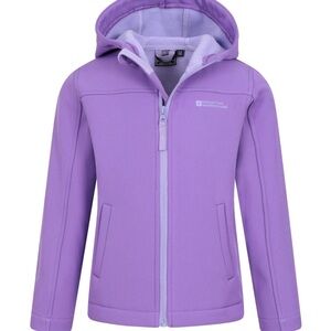 Mountain Warehouse Purple Chrome Exodus Kids Water Resistant Softshell Jacket